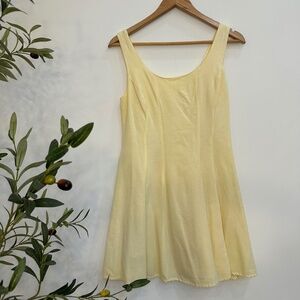 Japna Yellow Linen Blend Fit & Flare Dress – Women’s Size M